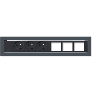 OFFICE PRO Konfigurovateľný pevný panel, 3x el. zásuvka, 3x voľný slot pre 3 až 6 konektorov - KPP 6