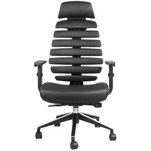 MERCURY kancelárska stolička FISH BONES PDH čierny plast, čierná koženka